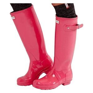 HUNTER Original Pink Glitter Rain Boot Size 2